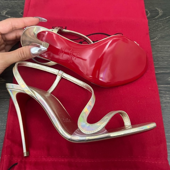 Christian Louboutin Metallic Rosalie Heels - Picture 4 of 10
